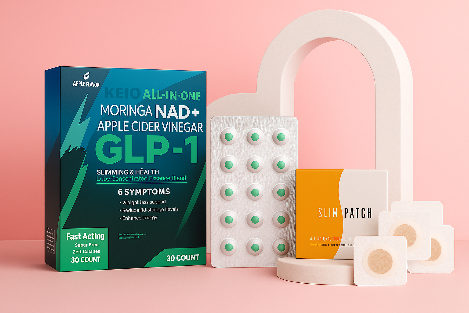 $100 DEAL BUNDLE {GLP-1 LIQUID PEARL DROPS (30pcs) BODY SLIMMING PATCHES (30pcs)}