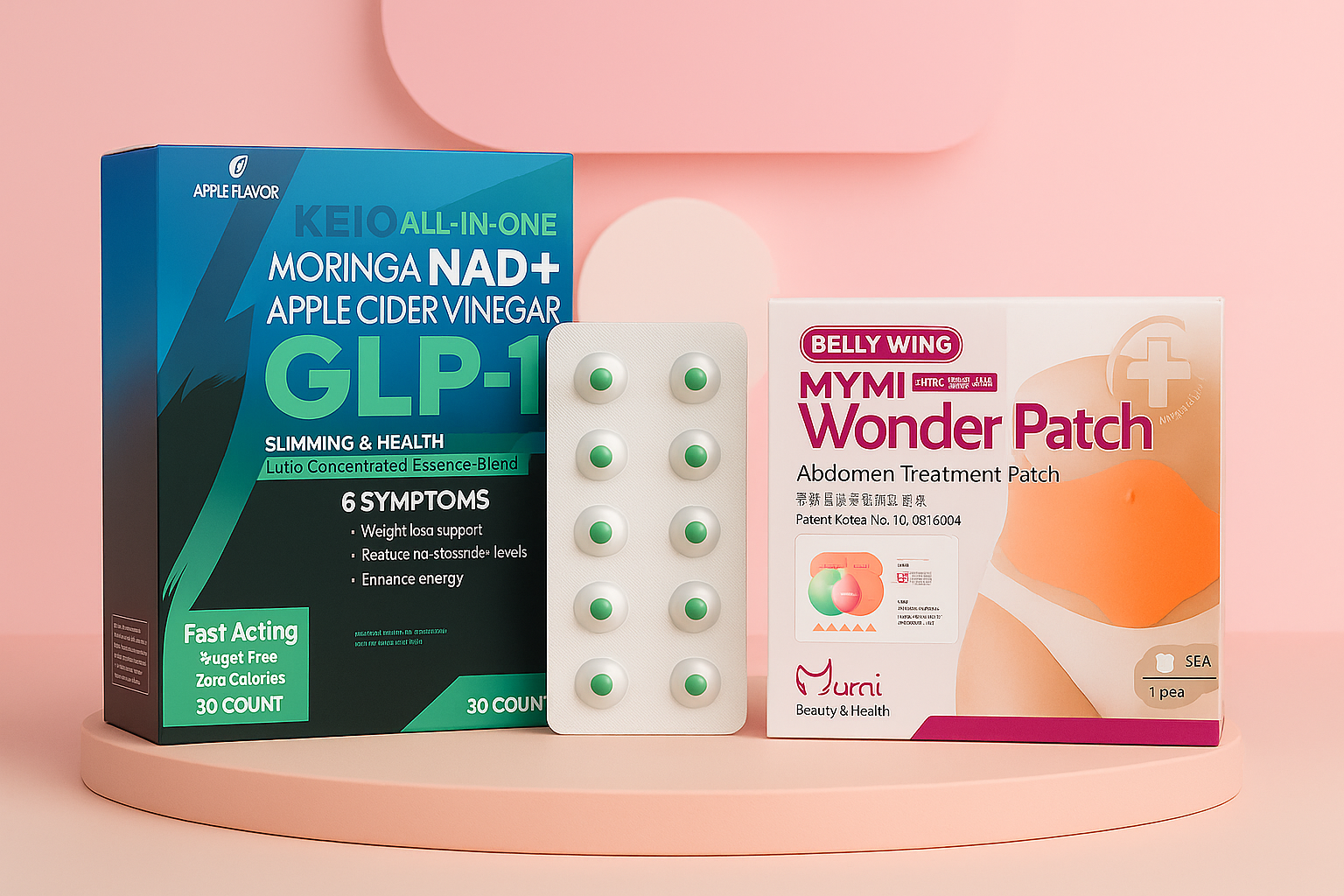 $100 DEAL BUNDLE {GLP-1 LIQUID PEARL DROPS (30pcs) BELLY SLIMMING PATCHES (5pcs)}